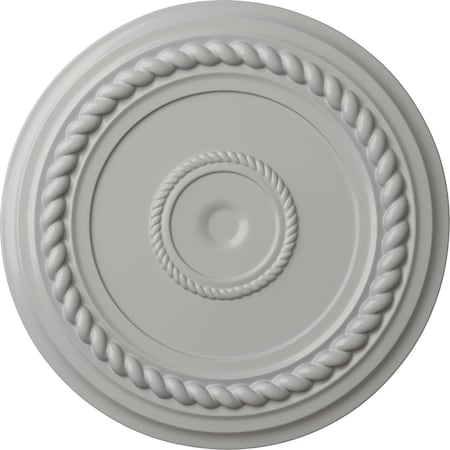 Ekena Millwork Alexandria Rope Ceiling Medallion (Fits Canopies up to 4 5/8"), 19 5/8"OD x 1 1/2"P, Frost CM18ALFRF